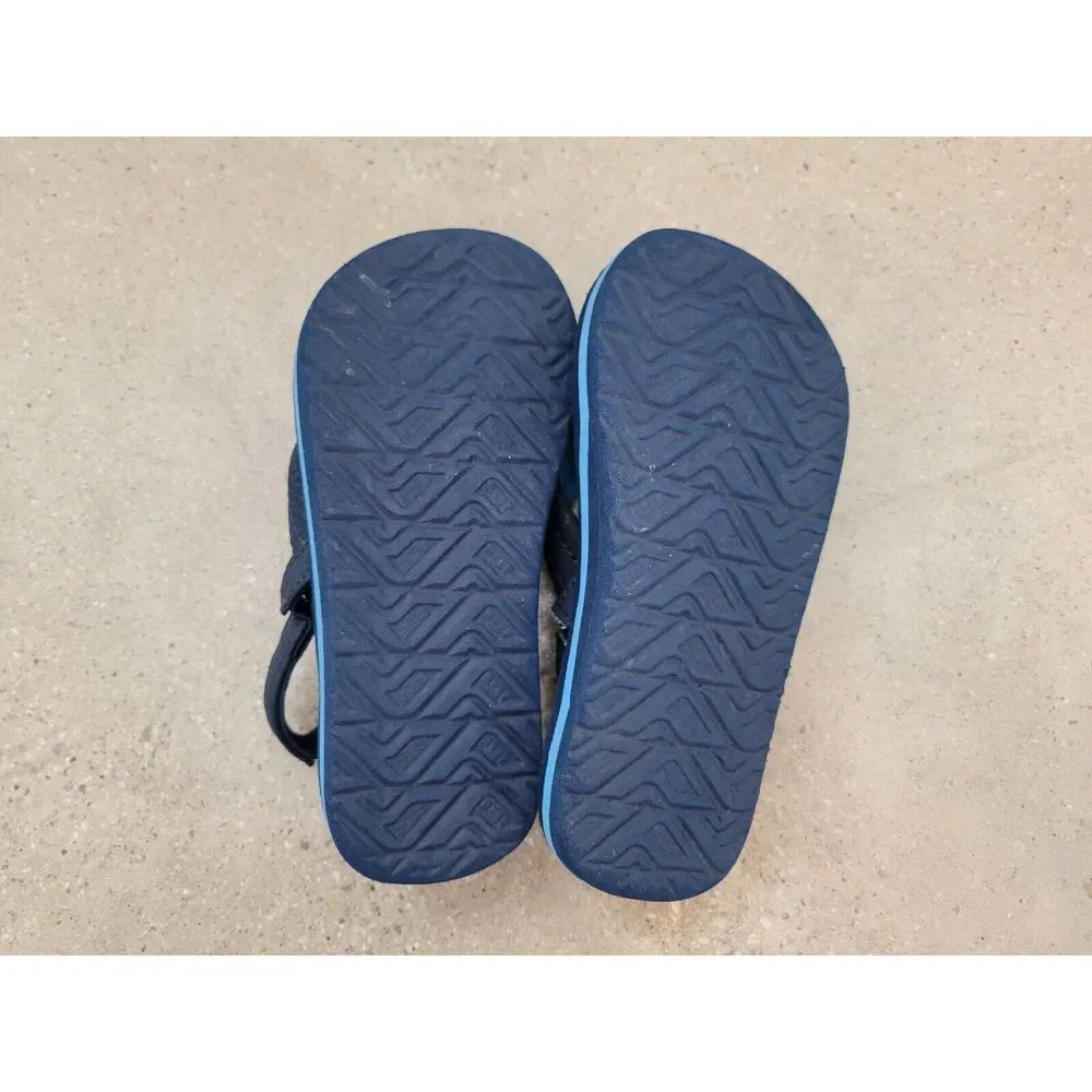 Reef Lil Little Ahi Flip Flop Sandals Infant Toddler Sz 5/6 Deep Sea Stripes blu